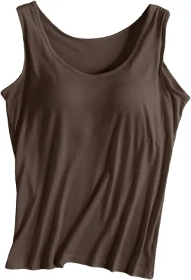 Sleeveless Tops for Women Camisole Tops Running Sports Racerback Tops Plus Size Comfy Tank Tops with Built in Bra