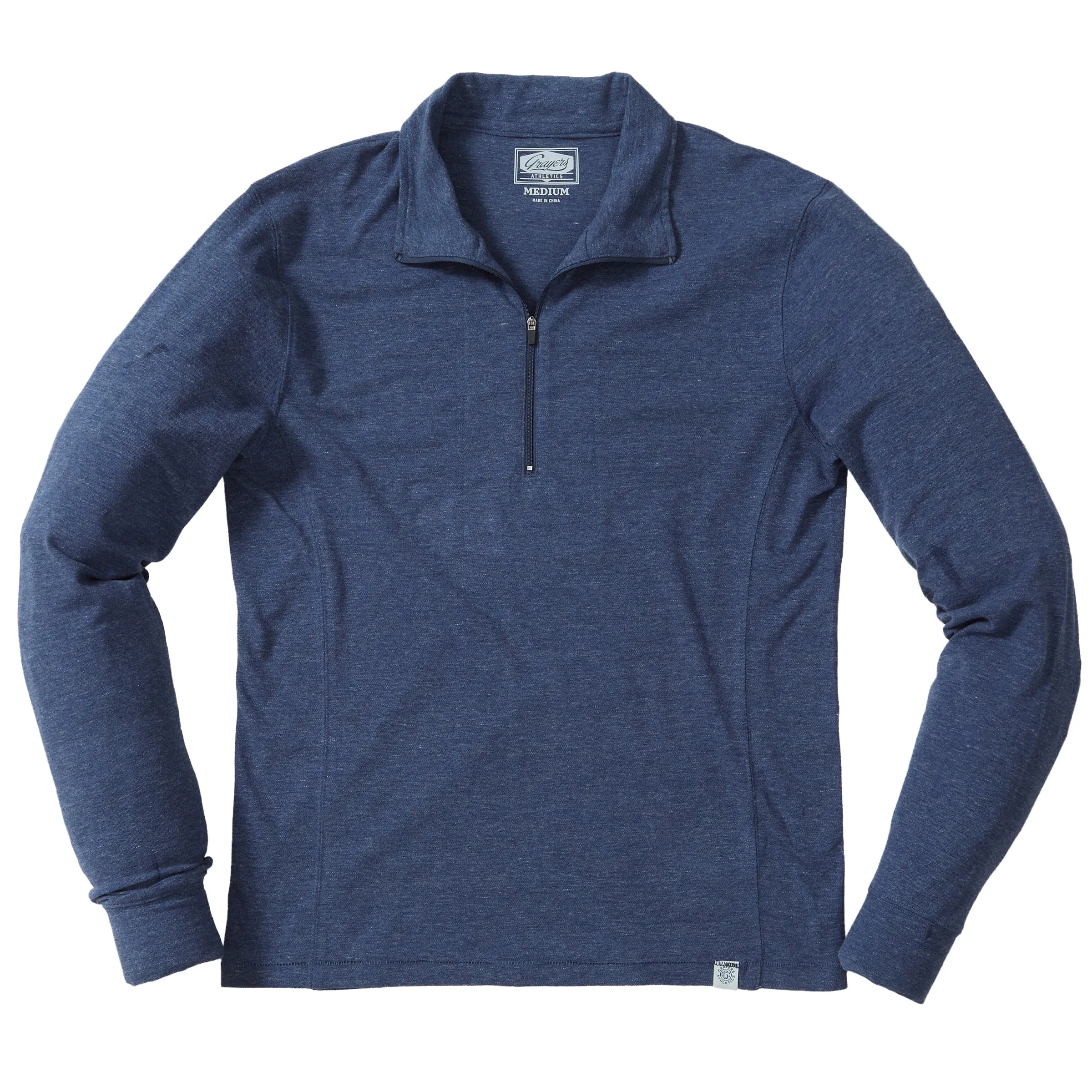 Sport Micro Pique Zip Pullover - Navy Heather
