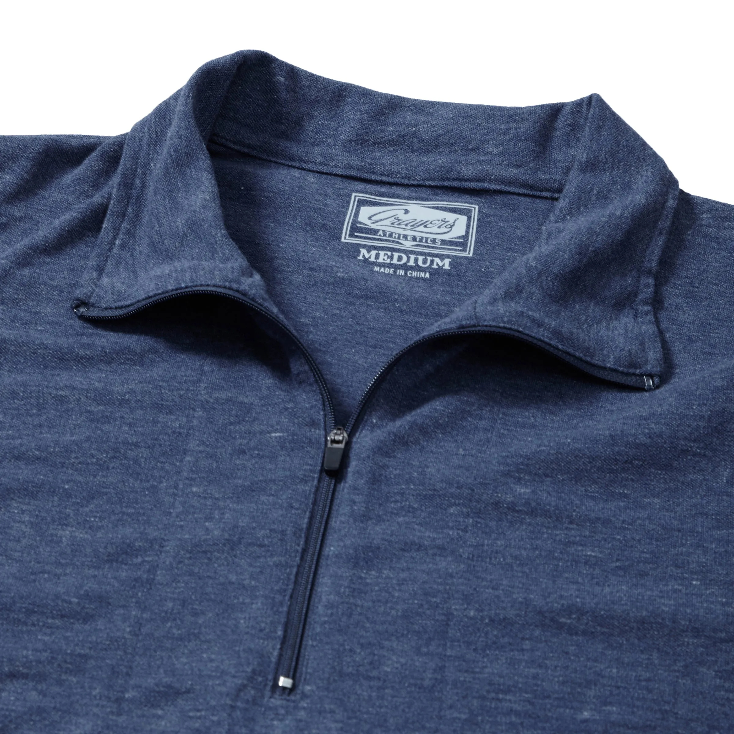 Sport Micro Pique Zip Pullover - Navy Heather