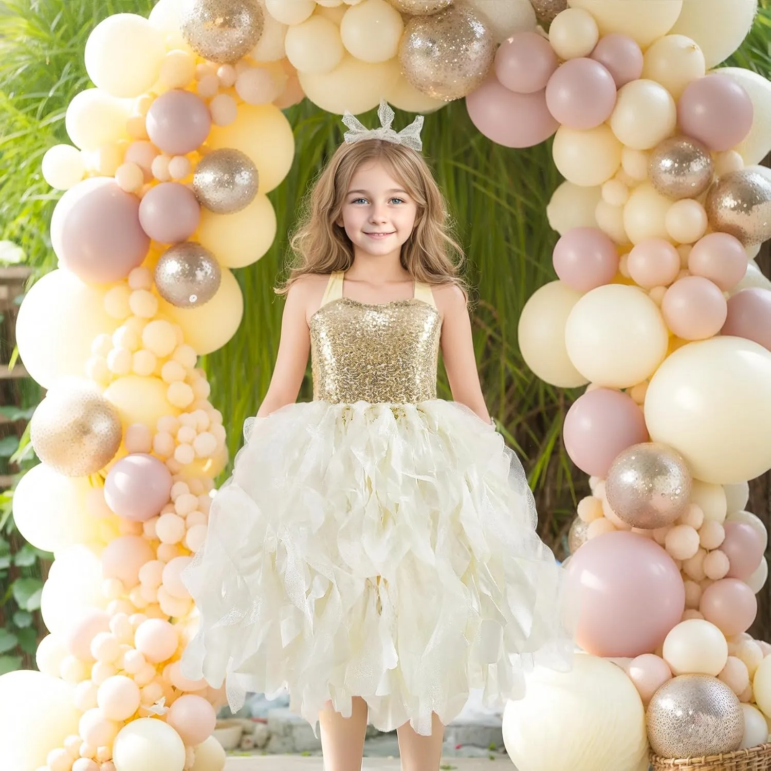 Suppromo Tutu Dress for Girls Sparkly Sequin Tulle Princess Birthday Party Prom Outfit Toddler Girls Sneaker Ball Gown Dress