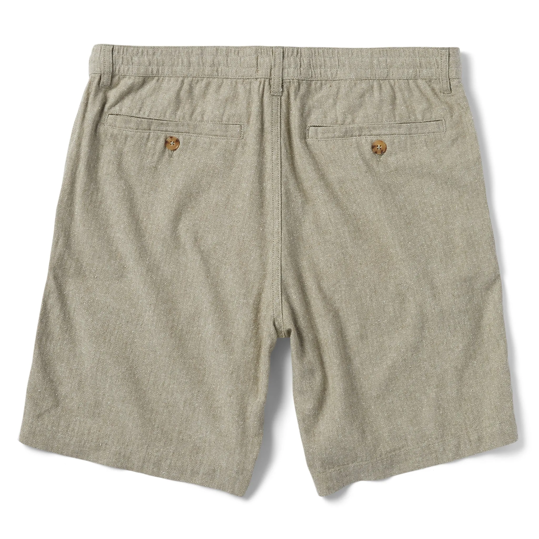The Easy Short in Olive Herringbone