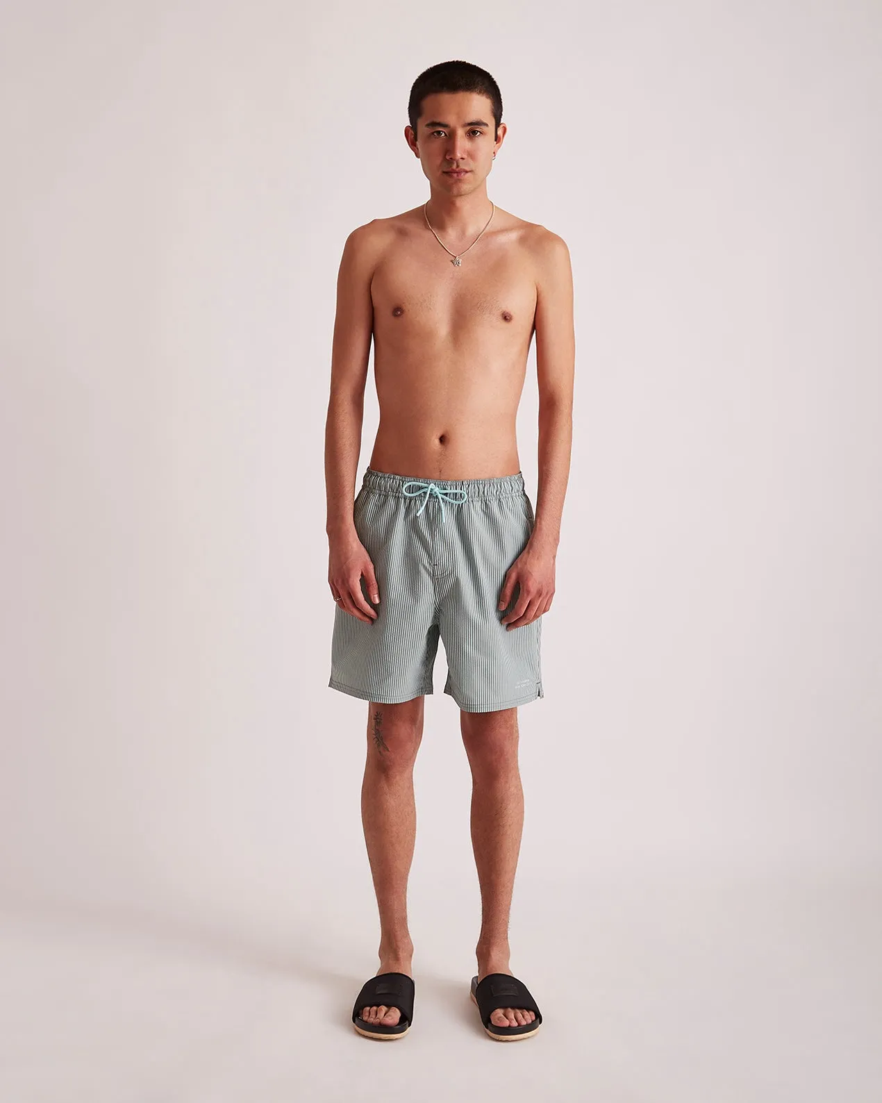 Timothy Seersucker Stripe Swim Short