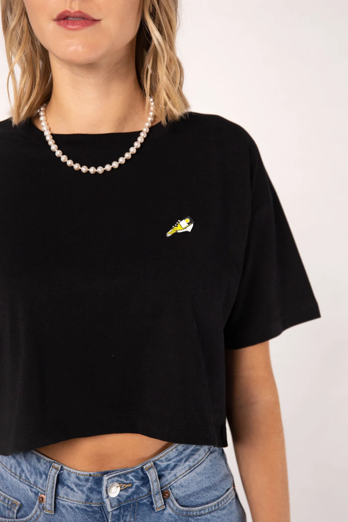 Tornado | Besticktes Bio Baumwoll Crop Top