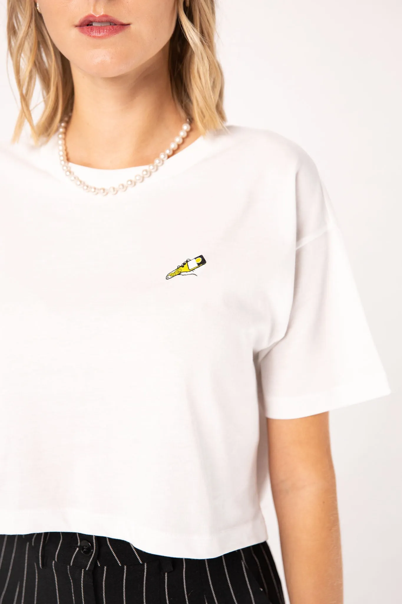 Tornado | Besticktes Bio Baumwoll Crop Top