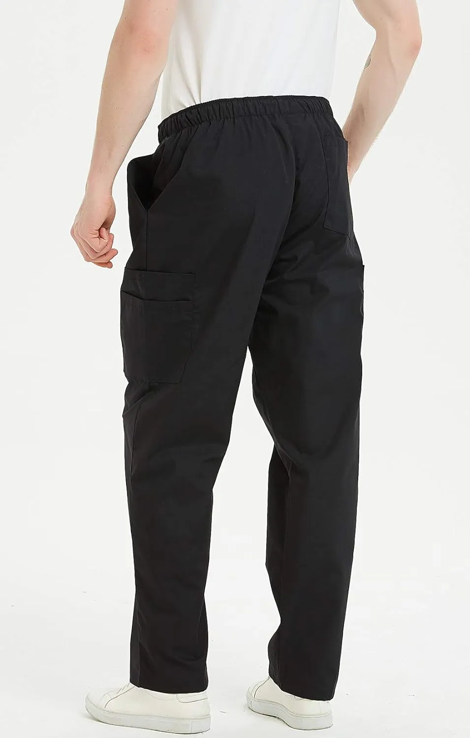 VOGRYE Scrub Pants for Men - Pants with 7 Pockets Waistband, Anti-Wrinkle Scrubs for Men
