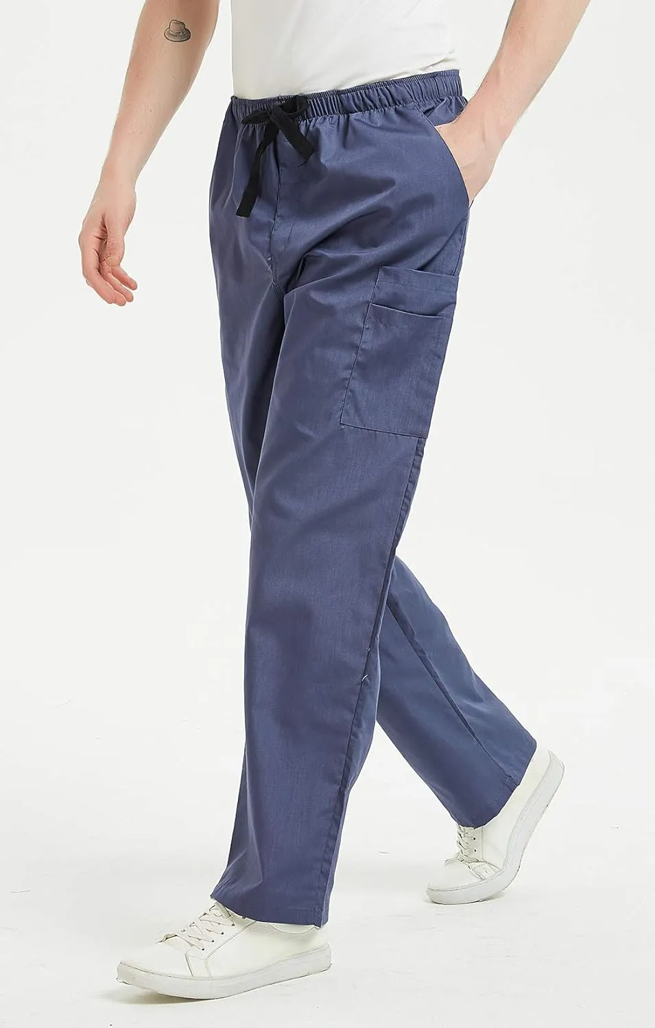 VOGRYE Scrub Pants for Men - Pants with 7 Pockets Waistband, Anti-Wrinkle Scrubs for Men