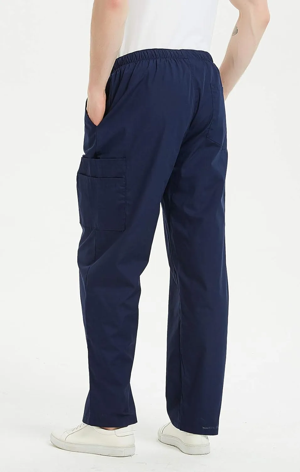 VOGRYE Scrub Pants for Men - Pants with 7 Pockets Waistband, Anti-Wrinkle Scrubs for Men