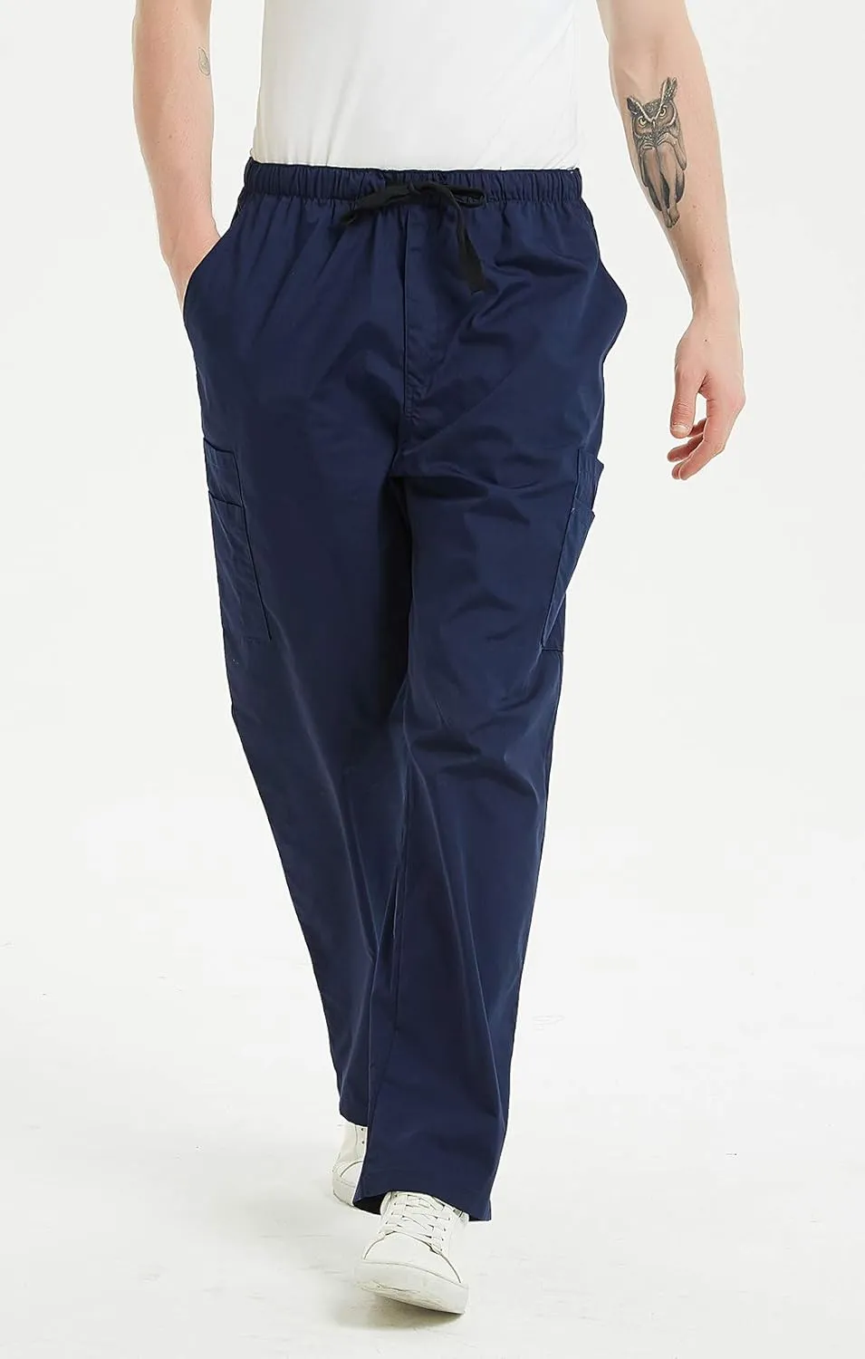 VOGRYE Scrub Pants for Men - Pants with 7 Pockets Waistband, Anti-Wrinkle Scrubs for Men