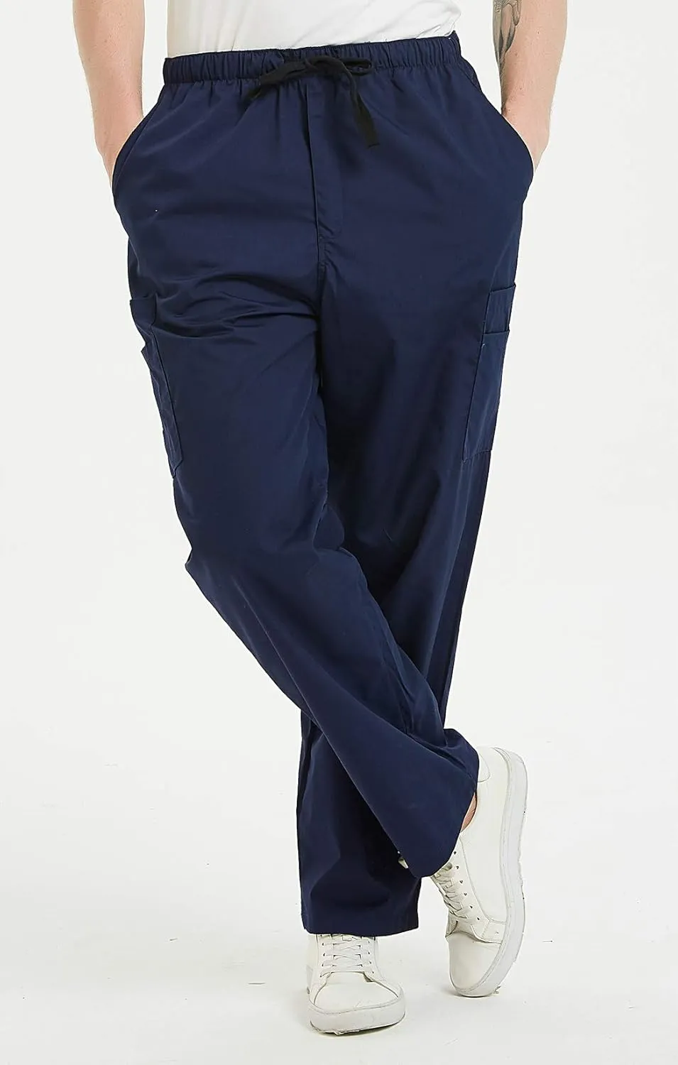 VOGRYE Scrub Pants for Men - Pants with 7 Pockets Waistband, Anti-Wrinkle Scrubs for Men