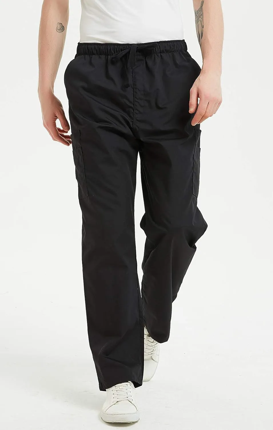 VOGRYE Scrub Pants for Men - Pants with 7 Pockets Waistband, Anti-Wrinkle Scrubs for Men
