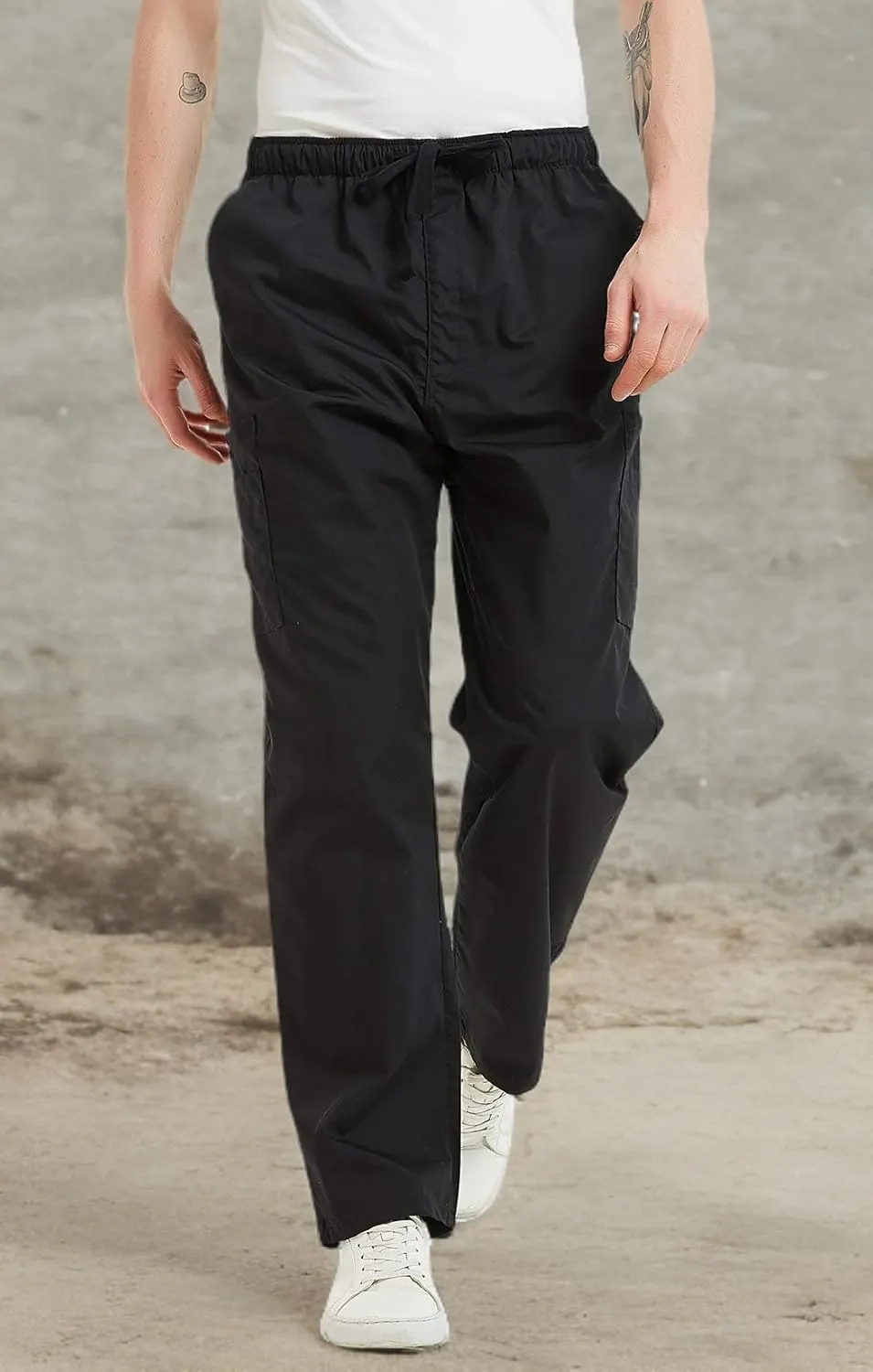 VOGRYE Scrub Pants for Men - Pants with 7 Pockets Waistband, Anti-Wrinkle Scrubs for Men