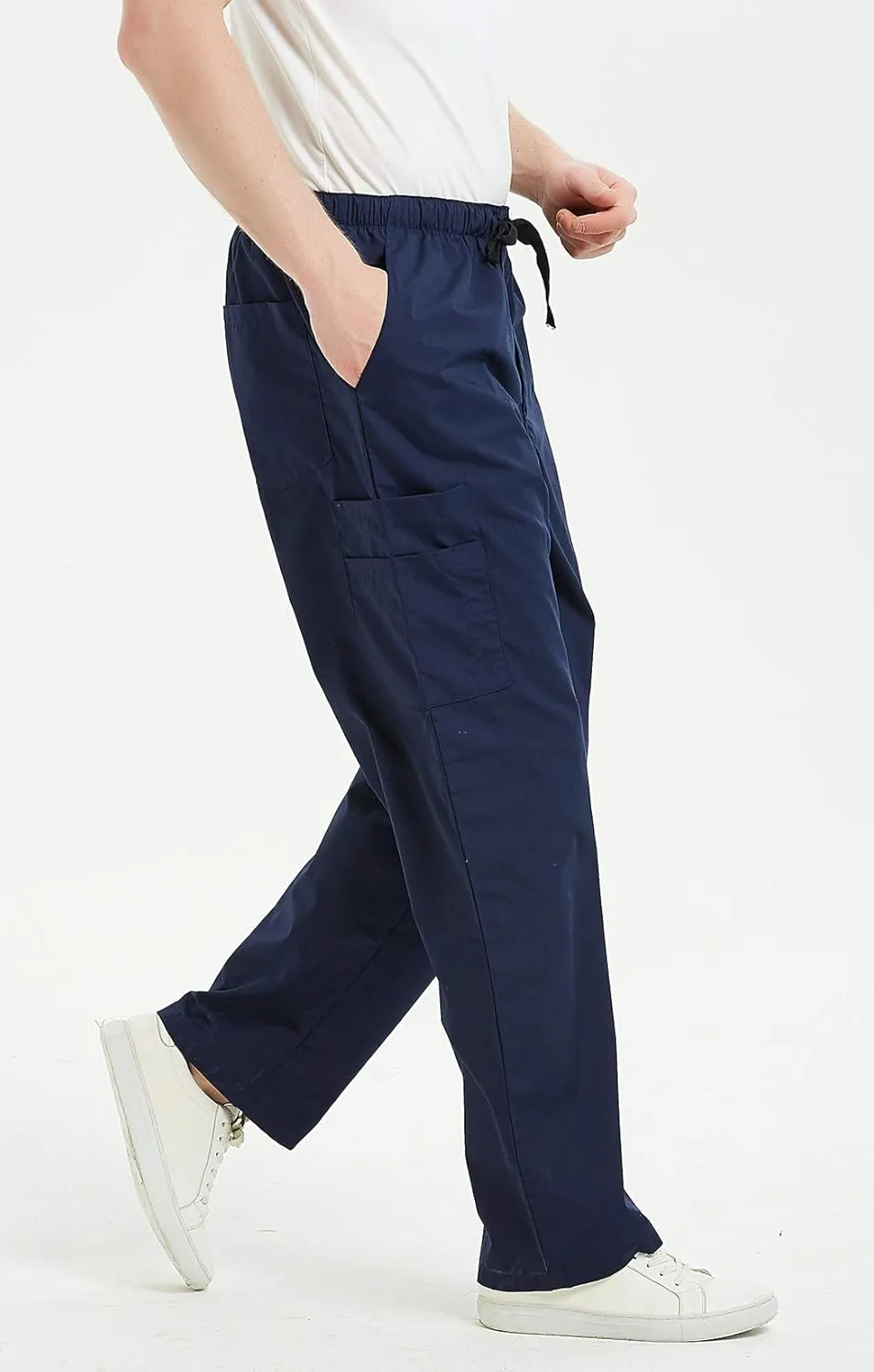 VOGRYE Scrub Pants for Men - Pants with 7 Pockets Waistband, Anti-Wrinkle Scrubs for Men