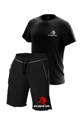 XAPE Essential Black Tee & Ultimate Rag Black Shorts Bundle
